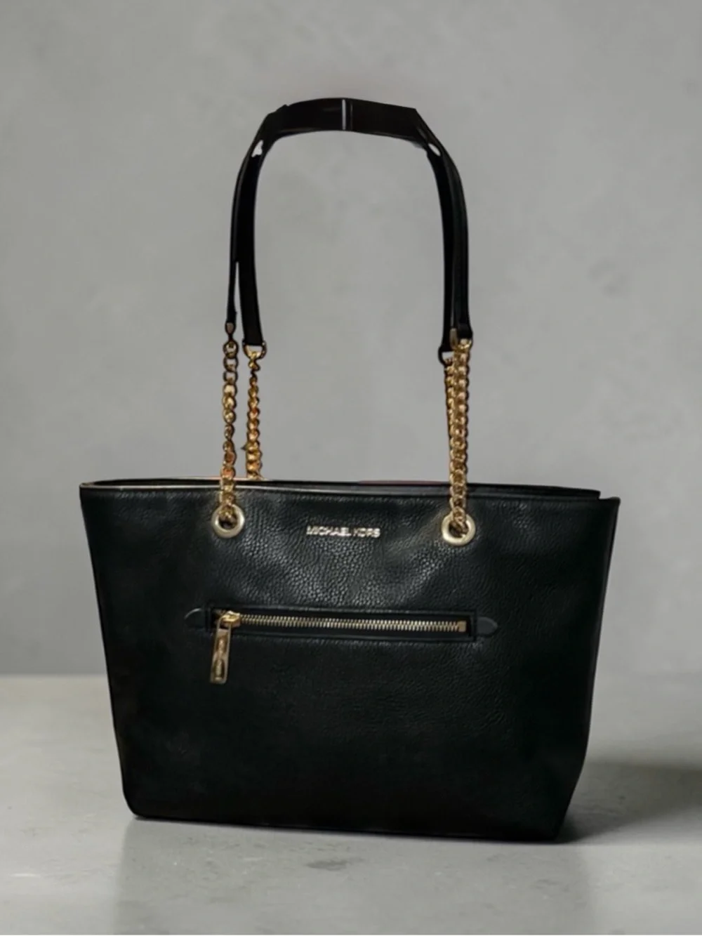 Michael Kors Black Leather Tote Bag
